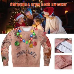 Men's Hoodies Ugly Christmas Sweatshirt Novelty 3D Funny Sweater Long Sleeve Pullover For Women Men B99