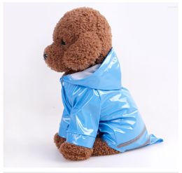 Dog Apparel Lanke Reflective RainCoat With Hood Pet Jumpsuit Rain Coat Waterproof For Puppy Cats Outdoor Clothing Mult-Colors