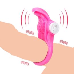Beauty Items Rabbit Penis Ring Vibrator Clitoris Stimulate sexy Shop Toys for Men Erection Delay Ejacualtion Vibrating Cock