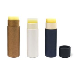 Gift Wrap 0.3oz Wholesale Lip Balm Paper Tubes Biodegradable Cardboard Push Up Cosmetic Packaging Tube Eco-friendly Notion Gloss Container 220913