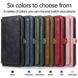 Multi card type split leather Phone Cases For iPhone 14 14Pro 13 12 11 prevention shells