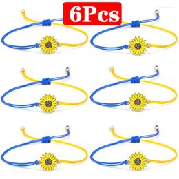 Charm Bracelets Fashion Handmade Bracelet Ukraine Sunflower Hand-woven Rope For Women Men Couple Bangle Jewellery Wrist