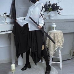 Skirts Rosetic Gothic Skirt Women Harajuku Japanese Style Spring Autumn 2022 Trendy Black Asymmetric High Waist Punk Streetwear