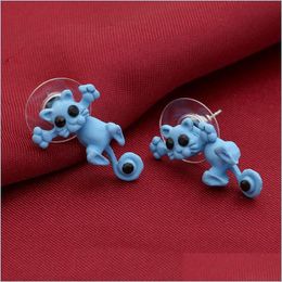 Stud Newest Fashion Kitten Animal Mtiple Colour Classic Cute Cat Puncture Ear Stud Piercing Earrings For Women Girls 100 Pair Lulubaby Dh5Ep