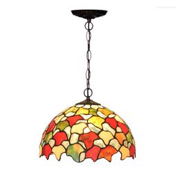 Pendant Lamps Retro Rustic Rural Kitchen Island Tiffanylamp Led E27 Hanging Lights Stained Glass Lamp Light For Dining Room Bedroom