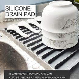 Table Mats Silicone Drainage Pad Faucet Absorbent Mat Anti-splash Sink Tableware Drying Anti-scald Kitchen Accessories