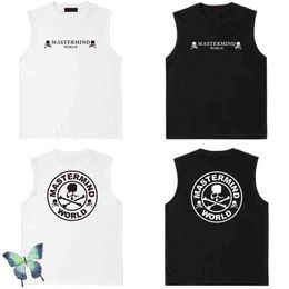 Men's T-Shirts Black White Grey Men Sleeveless T-shirt Mastermind MMJ Asian Size T Shirt T220909