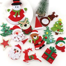 diy appliques UK - Christmas Decorations Lovely Non woven Fabric Tree Applique Patches DIY Craft Decoration Handmade christmas decorations for Home 220912