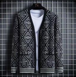 men Sweater Y2K Long Sleeve Luxury Designer Brand Wool Knitted Jacket Striped Patchwork Sweaters Coat
