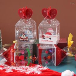 Christmas Decorations Merry Apple Box Navidad PVC Transparent Gift Cake Cookies Packaing Boxes For /Kids