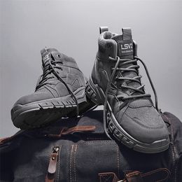 Boots Tactical Work Men Nonslip Safety Outdoor Hiking Shoes High Quality Durable Combat Platform Military 220913