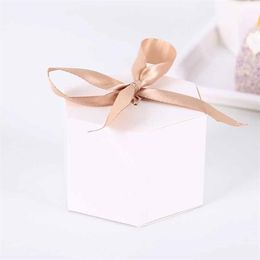 Gift Wrap 50pcs Blank Kraft Paper Hexagon Cardboard Candy Box DIY Biscuit Favor Gifts Boxes Baby Shower Birthday Wedding Christmas Party 220913