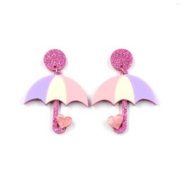 Dangle Earrings 2022 Umbrella Cute Trendy Acrylic Jewellery For Girl Boho Handmade