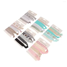 Bandanas 30PCS Elastic Knotted Holders Crease Ribbon Hair Tie Printed Bow Bands For