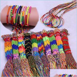 Charm Bracelets Bracelets Girls Bangles Jewellery Gift Diy Charm Rope Bracelet Rainbow Lots Braid Strands Friendship Cord Dhseller2010 Dh8Ju