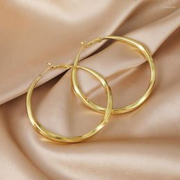 Hoop Earrings 1 Pair Large Stainless Steel Circle Round For Women Statement Jewellery Smooth