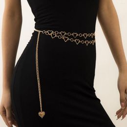 Belts Double Layered Hollow Out Love Heart Waist Chain Trendy Bikini Body Chains Dress Long Female