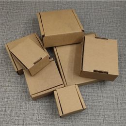 Gift Wrap 50pcs Thick carton box Kraft Paper Small Packaging Box Natural Brown Cardboard Jewellery Blank Corrugated 220913