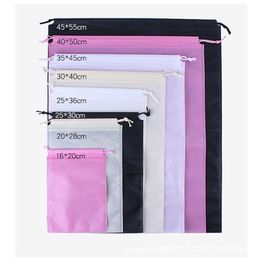 Gift Wrap 50pcs Pink Non-woven Drawstring Bag Clothing And Shoes Dust-proof Heat-sealing Non-woven Bag Environmental Drawstring Bag 220913