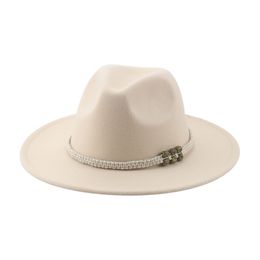 Winter Hats for Women Autumn Hat Fedora Felted Man Hat Panama Casual Vintage Western Cowboy Chain Wide Brim 62m Sombrero Hombre