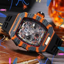 Top Sapphire Super Luminous Men's Watch Big Designer Classic Style Ice Out Hip Hop Waterproof Multifunction Clock Men's Brand Luxury Six Hand Reloj Hombre Wristwatch