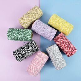 Clothing Yarn 100m/roll 2mm Double Colour Cotton Bakers Twine Rope Cord String Thread Wedding Home Decoration Handmade DIY Gift Wrapping