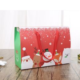 Gift Wrap 12 Pieces Claus Snowman Candy Cookie Christmas Hand Bag Gift Box For Party DIY Papercard Packing Bag Large Christmas Package Box 220913