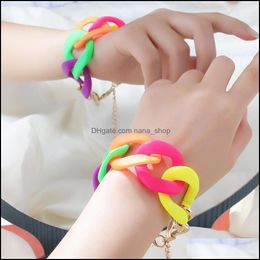 Link Chain Boho Acrylic Link Chain Bracelets For Women Custom Resin Bangles Trendy Fashion Jewelry Gift Mother Day Summ Dhseller2010 Dhasr