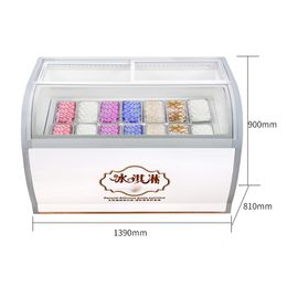 Commercial Ice Cream Showcase Ice Porridge Freezer 6 Round Barrels Refrigerated Popsicle Display Cabinet