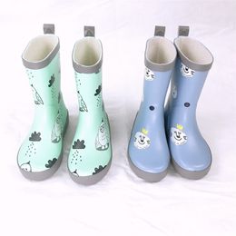 Boots Girls Boy Rubber Rain Boots Kids Girl Printed Children's Rubber Boots Waterproof Soft rain shoes Baby Water Shoes size 23-32 220913