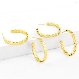Hoop Earrings FLOLA Copper Heart Hoops For Women Fashion Gift Infinity Wholesale Gold Plated Jewellery Ersy63