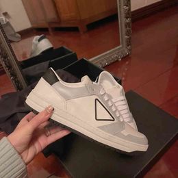 Dress Shoes Casual Shoes P family early spring triangle classic Colour matching white round head lace up low top sports and leisure board shoes