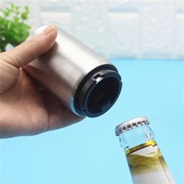 Automatic Push Down Stainless Steel Beer Bottle Opener Logo Customizing Supported 0913