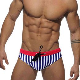 Men's Swimwear Classic Striped Swimwear Men Swimming Suit Men Swimming Briefs Sexy Push Up Pad Man Swimsuit Men Swimming Short Surf Sport Trunks J220913