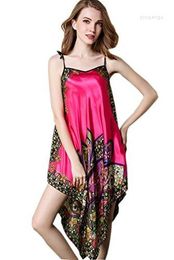 Casual Dresses SexyTown Women's Satin Silk Long Nightgown Pyjamas Adjustable Shoulder Strap