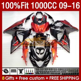 Injection Fairings For SUZUKI GSXR-1000 K9 GSXR 1000 CC 151No.24 GSXR1000 09 10 11 12 13 14 15 16 1000CC 2009 2010 2011 2012 2013 2014 2015 2016 OEM Fairing orange black