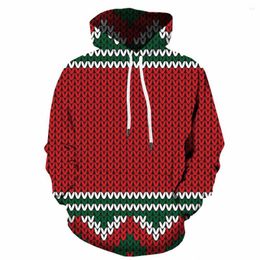 Men's Hoodies 3d Christmas Hoodie Men Year Print Party Printed Red Hoody Anime Mens Clothing Streetwear Pullover Pocket