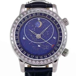 Baida Yl Star Series Mechanical Watch Mens Diamond Inlaid Blue Glass Automatic Luminous