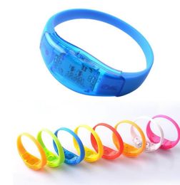 Voice Activated Flashing Bracelet Party Led Rave Toy Glow Light Up Silicone Bangle Christmas Halloween Birthday Atmosphere Props S L