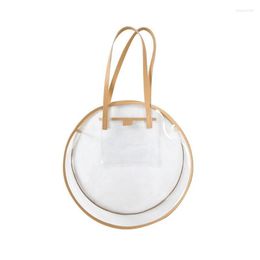 Evening Bags 8PCS/LOT Transparent Plastic Handbags Girls Summer Beach Round Clear Bag Large Women Shoulder Waterproof Shopping