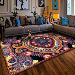 Carpets Turkish Ethnic Style Vintage Carpet For Living Room Colourful Boho Rug Floor Mat Bedroom Household Beautiful