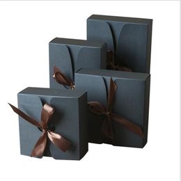 Gift Wrap Red/Blue/Black/Kraft Christmas Holiday Favours Gift Packaging Box Wedding Birthday Handmade Candy Chocolate Cake Cookies Boxes 220913