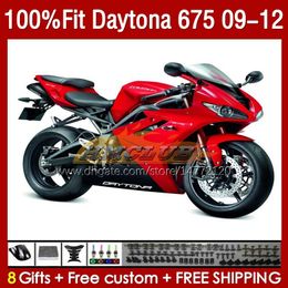 Injection Mould Fairings For Daytona 675 675R 2009-2012 Bodys 150No.35 Daytona675 09 10 11 12 Bodywork Daytona 675 R 2009 2010 2011 2012 OEM Fairing Kit stock red