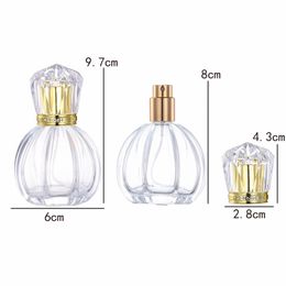 50PCS Perfume bottle high end portable 50ML transparent glass pressed spray bottle shape empty bottle