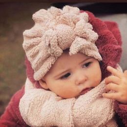 Winter Baby Hat Scarf Set Faux Lamb Wool Infant Bonnet Toddler Turban Hat Baby Beanie for Girl Boy Warm Head Wrap Kids Headwear