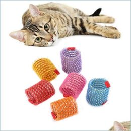 Cat Toys Cat Toys Funny Spring Toy Flexible Pipe Colorf Coil Spiral Springs Pet Action Wide Durable Interactive Random Color Drop Del Dh1Gl