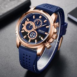 Wristwatches MEGOR 2022 Business Mens Watches Top Quartz Watch Men Waterproof Sport Military Wristwatch Relogio Masculino