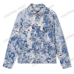 xinxinbuy Men designer Coats Jacket Jacquard flowers embroidery print long sleeve women black yellow blue M-2XL