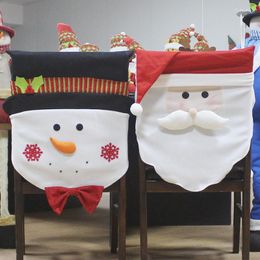 Chair Covers Santa Claus Cap Cover Christmas Dinner Table Party Red Hat Back Xmas Decorations For Home 1pcs