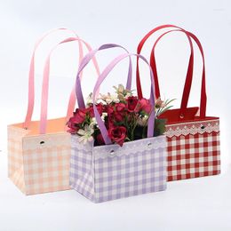 Gift Wrap Portable Foldable Flower Box Waterproof Paper Handy Bag Handbag Wedding Party Packaging For Candy Cake Birthday